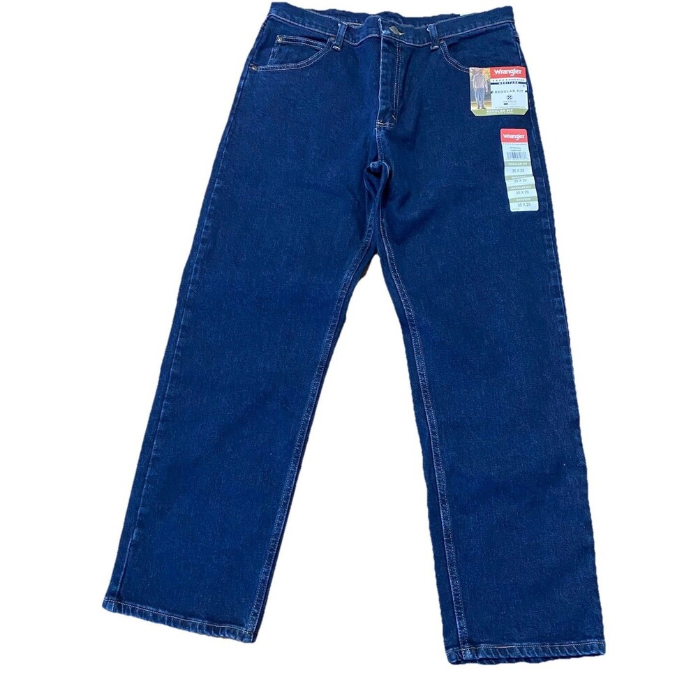 Men’s Wrangler Five Star Heritage Regular Fit Stretch Blue Jeans Size 36x29 NWT